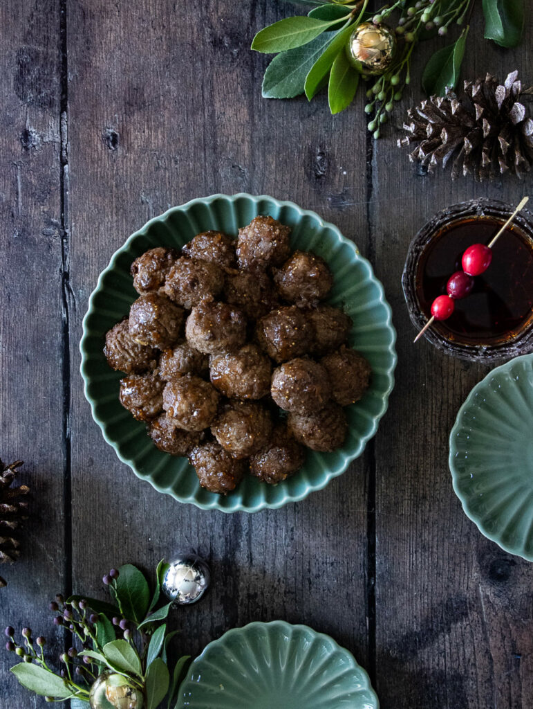 Balsamic Fig Glazed Cocktail Meatballs