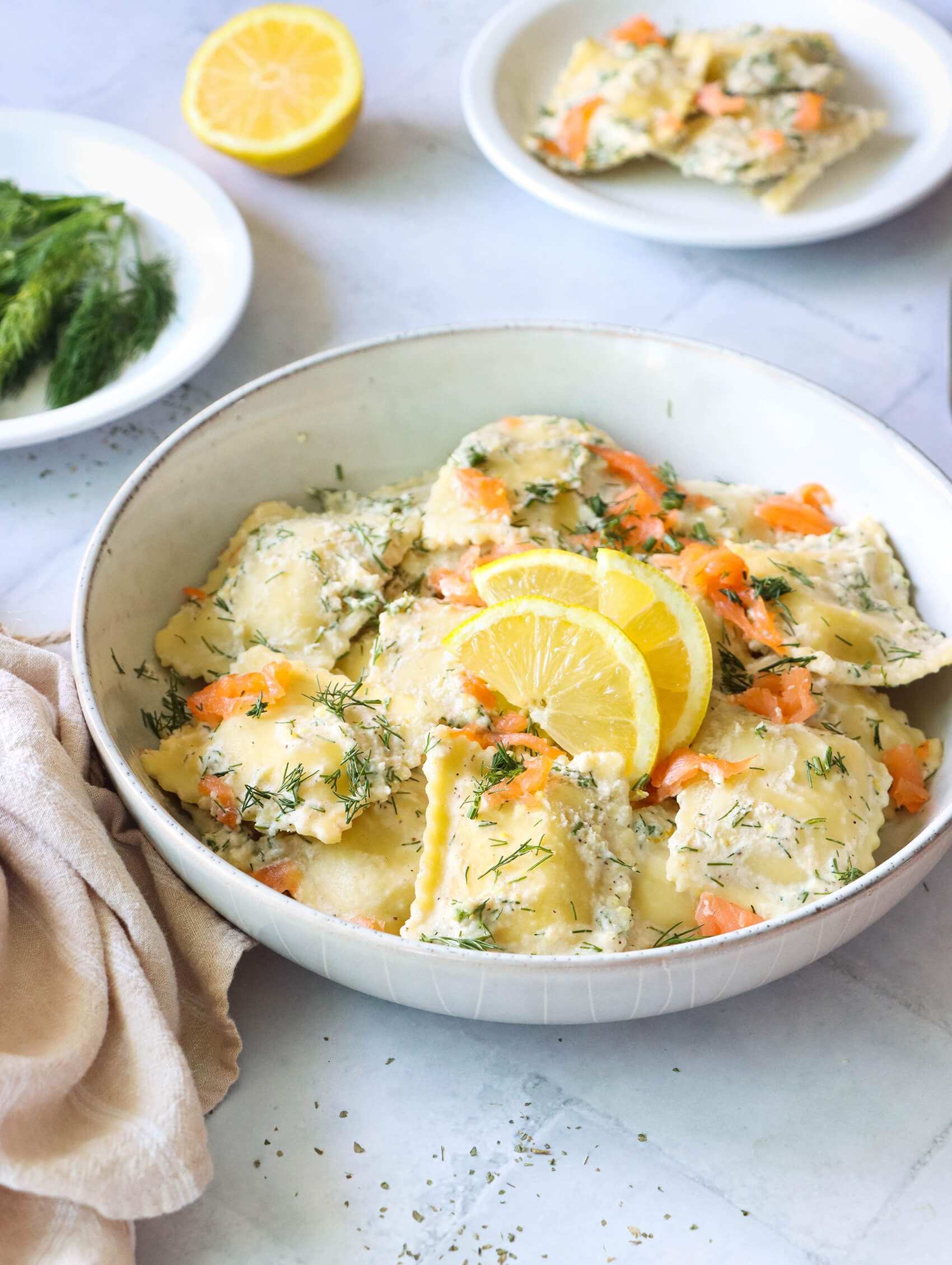 Four Cheese Ravioli with Smoked Salmon & Dill - Armanino Retail