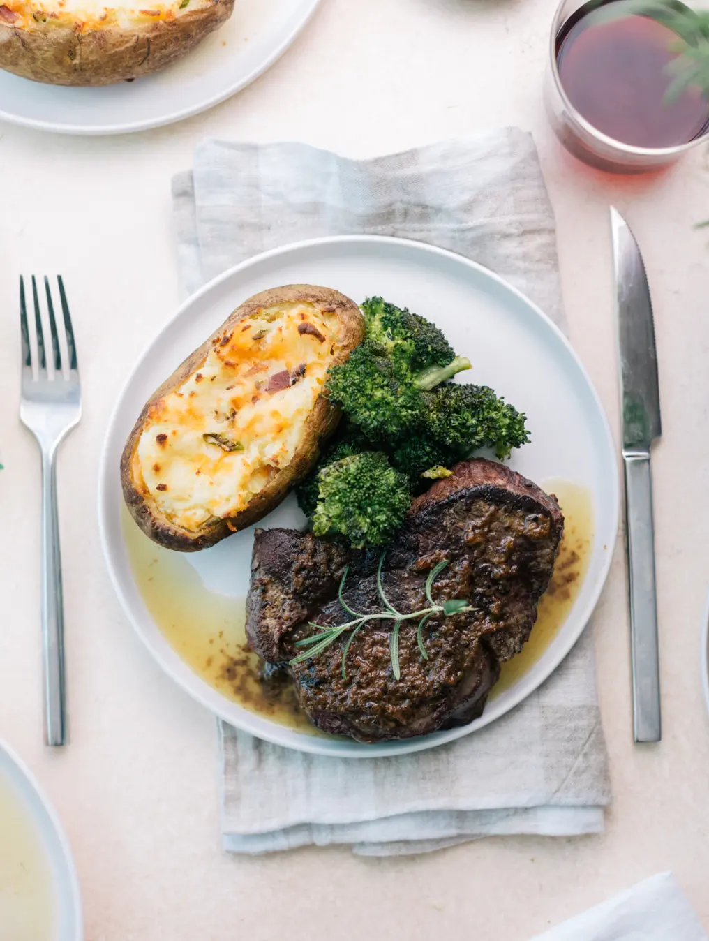 Garlic Butter Basted Filet Mignon with Twice Baked Potatoes - Armanino Retail