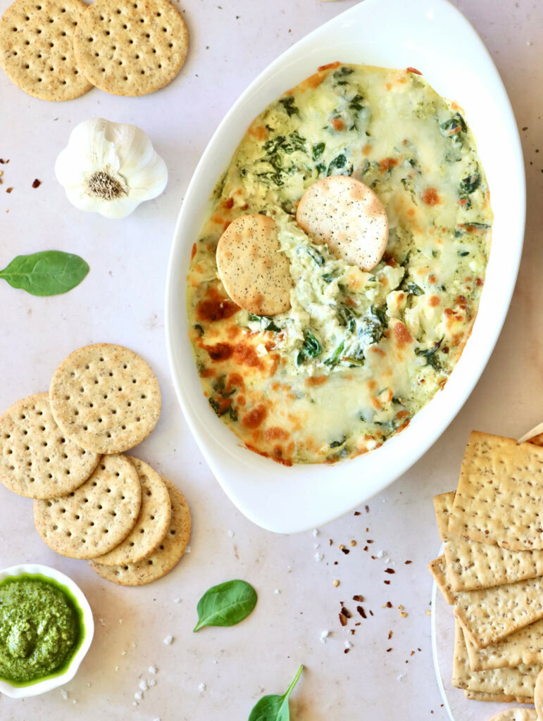 Hot Pesto Spinach Dip