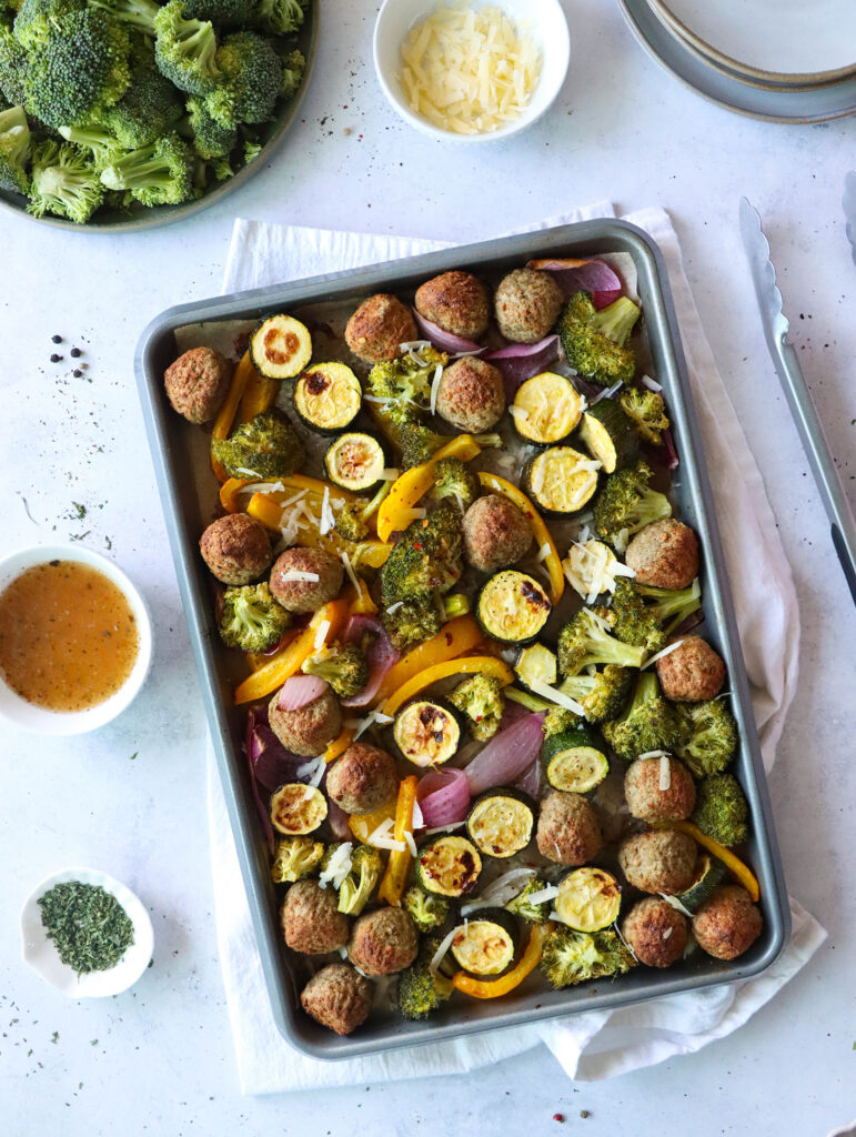 Italian Meatball Sheet Pan Dinner